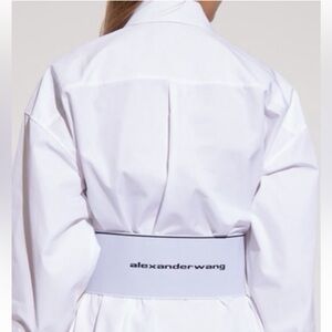 Alexander Wang White Belted Shirt Dress